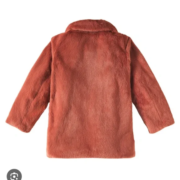 Bonpoint Pink Plush Coat A-Line Silhouette
